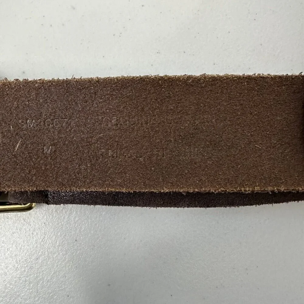 Steve Madden Belt Brown Suede Leather Brass Buckle‎ Rhinestone Size M
